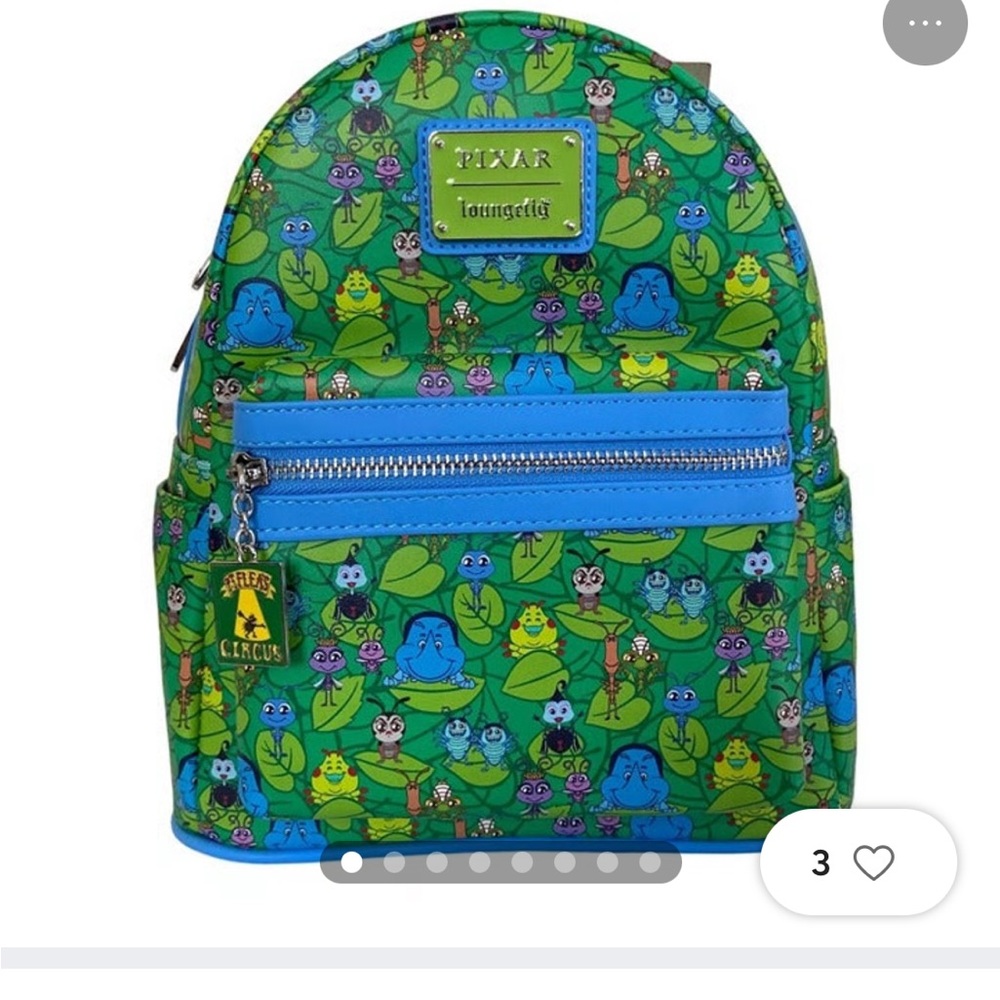 Loungefly Disney Pixar a bugs life green mini backpack kids + adults 8+ NWT